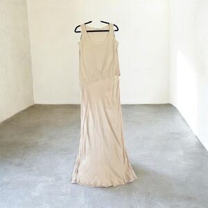 Revolve Rhyme Sovere Cream Maxi Dress size XL monochromatic